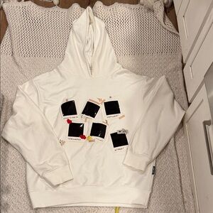 13DE MARZO PARIS WOMENS White Hoodie with Graphic Prints